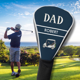 Funda Para Palo De Golf Personalizado azul de la marina DAD Nombre Carro a