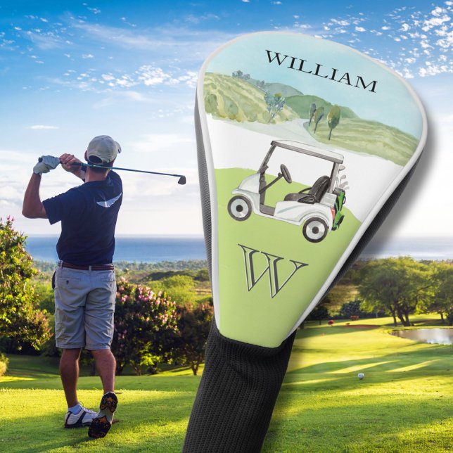 Funda Para Palo De Golf Personalizado Clubes de cursos de carrito Monogram (Subido por el creador)