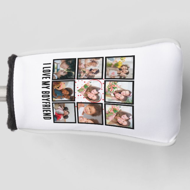 Funda Para Palo De Golf Personalizado Cute Amo a mi novio 9 Composición de (Anverso)