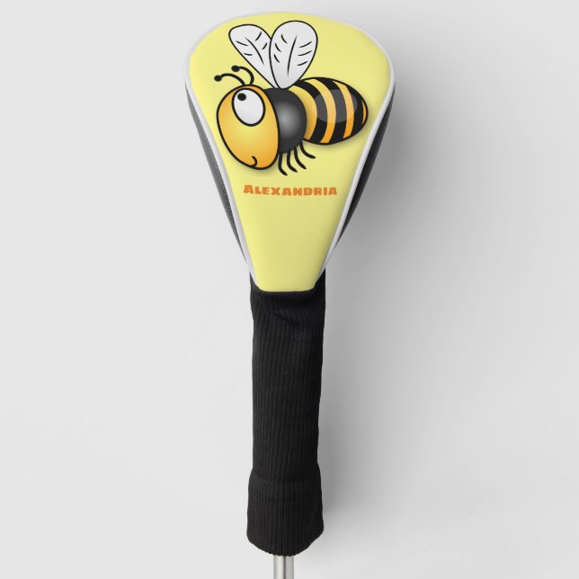 Funda Para Palo De Golf Personalizado de abejas alegre y lindo personaliza (Anverso)