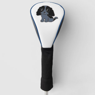 Funda Para Palo De Golf personalizado de cuerno azul de cocker en inglés