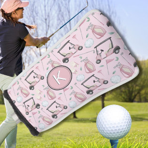 Funda Para Palo De Golf Personalizado de diseño de golf femenino rosa eleg