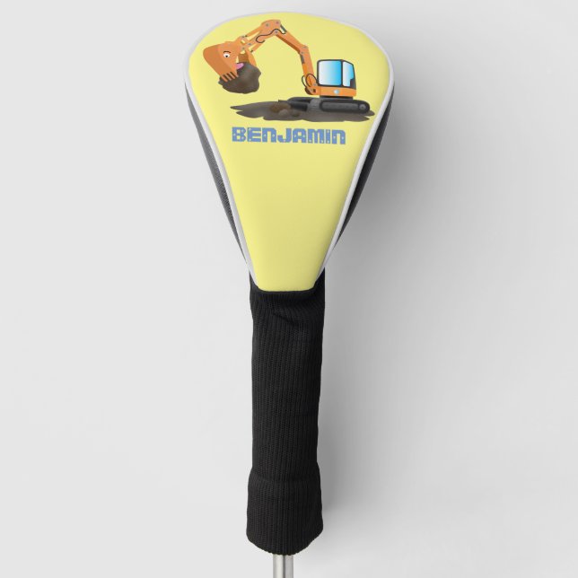Funda Para Palo De Golf Personalizado de excavadora de naranja cúpula (Anverso)