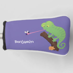 Funda Para Palo De Golf Personalizado de lagarto de camaleón verde lindo