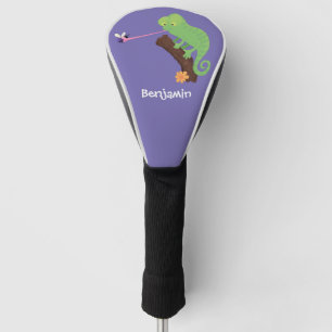 Funda Para Palo De Golf Personalizado de lagarto de camaleón verde lindo