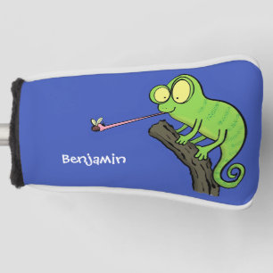 Funda Para Palo De Golf Personalizado de lagarto de camaleón verde lindo