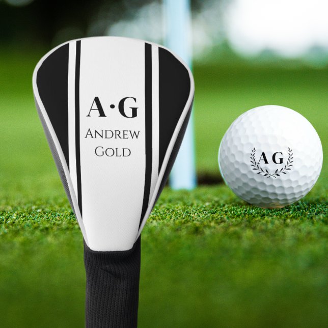 Funda Para Palo De Golf Personalizado de monograma Iniciales Paddle de bol (Monogram Custom Golf Club Head Cover.)