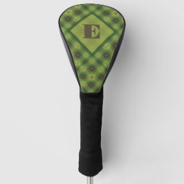 Funda Para Palo De Golf Personalizado de Navidades Green Plaid Monograma I