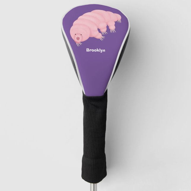 Funda Para Palo De Golf Personalizado de oso de agua tardígrado rosa y sua (Anverso)