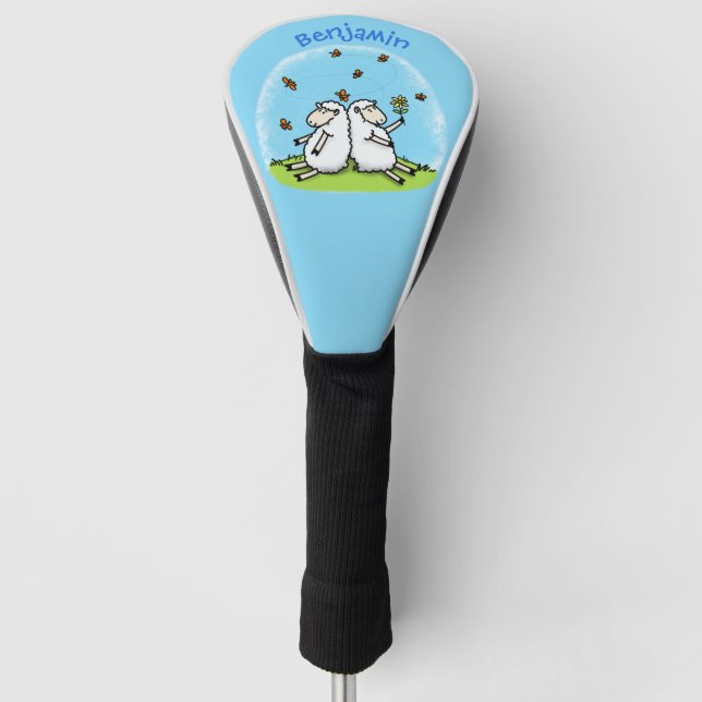 Funda Para Palo De Golf Personalizado de ovejas y mariposas (Anverso)