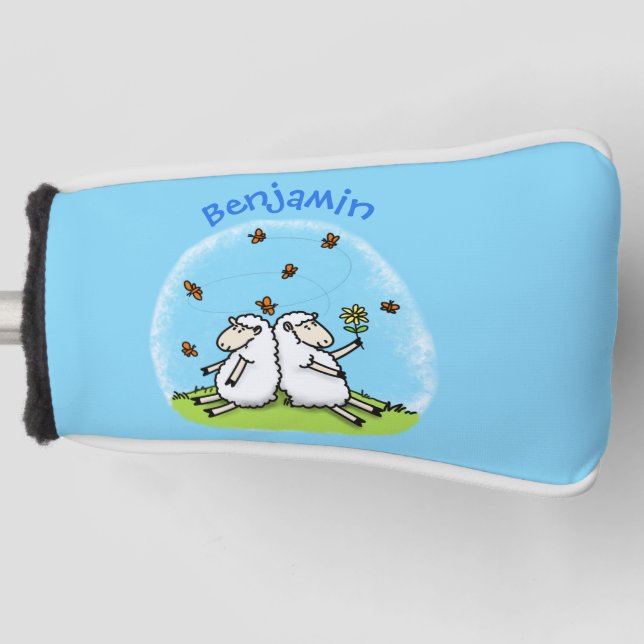 Funda Para Palo De Golf Personalizado de ovejas y mariposas (Anverso)