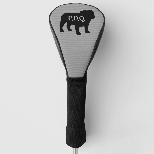 Funda Para Palo De Golf Personalizado de silueta de raza de perro Bulldog  (Anverso)
