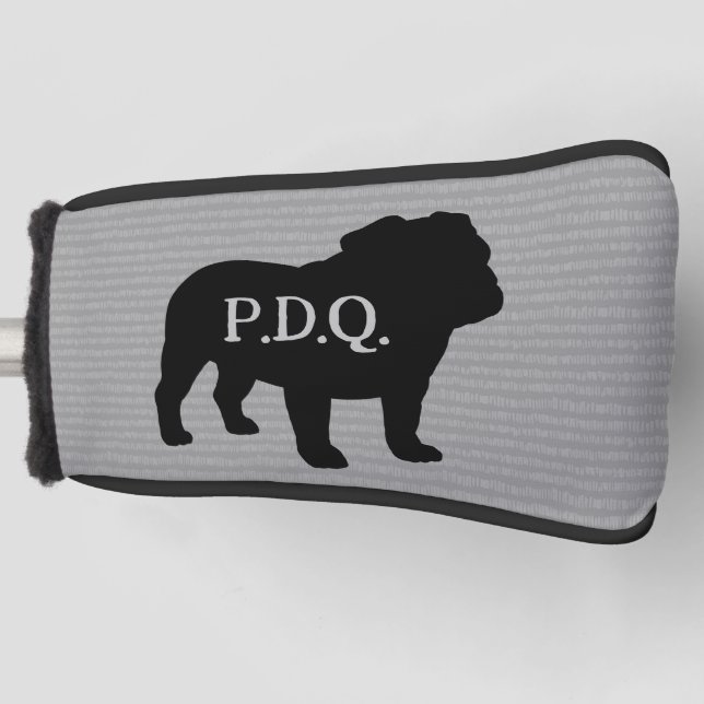 Funda Para Palo De Golf Personalizado de silueta de raza de perro Bulldog  (Anverso)
