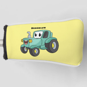 Funda Para Palo De Golf Personalizado de tractores verde feliz