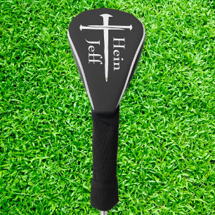Funda Para Palo De Golf Personalizado de tres clavos Cruz Blanca Cristiana