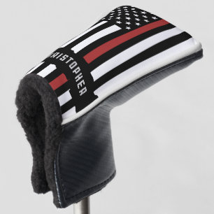 Funda Para Palo De Golf Personalizado delgado de la línea roja bandera de