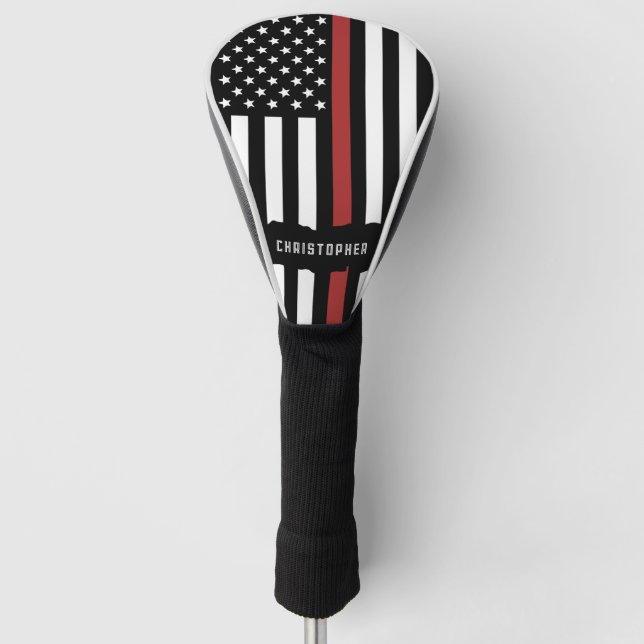 Funda Para Palo De Golf Personalizado delgado de la línea roja bandera de  (Anverso)
