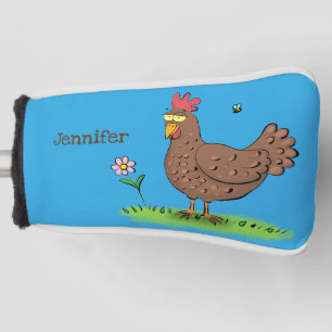 Funda Para Palo De Golf Personalizado divertido de pollo rústico y caprich
