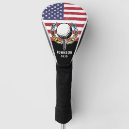 Funda Para Palo De Golf Personalizado Elegante Bandera Americana Cabeza de