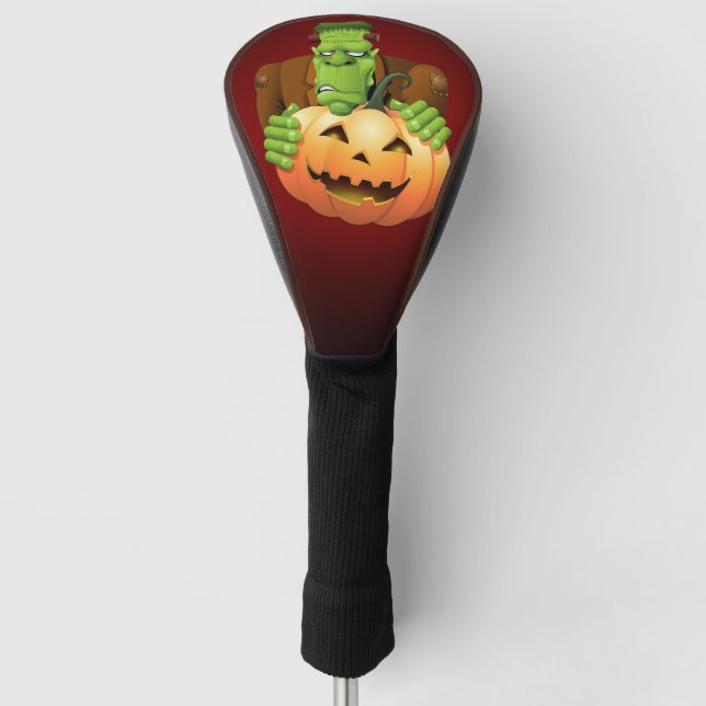 Funda Para Palo De Golf Personalizado Frankenstein con Calabaza (Anverso)