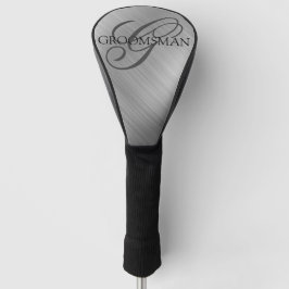 Funda Para Palo De Golf Personalizado Groomsmen Brushed Silver