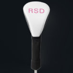Funda Para Palo De Golf Personalizado inicial de monograma rosa<br><div class="desc">Esta cubierta del cabezal de golf cuenta con un sencillo tipo de letra en forma de bloque rosa. Borre el texto y agregue las iniciales o la redacción que desee. Los artículos de personalizado de golf son el regalo perfecto para navidades, cumpleaños, Día de la Madre, día del padre o...</div>