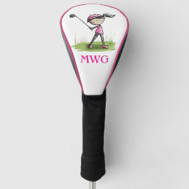 Funda Para Palo De Golf Personalizado Lady Golfer Personalizado Monograma 