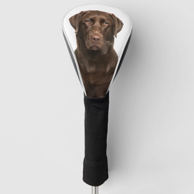 Funda Para Palo De Golf Personalizado Mascota Perro Foto Chocolate Labrado (Anverso)