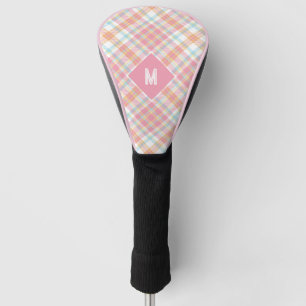 Funda Para Palo De Golf Personalizado Monograma Tapado / Patrón Tartán