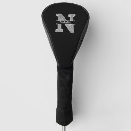 Funda Para Palo De Golf Personalizado N Monograma De Plata Inicial Su Nomb
