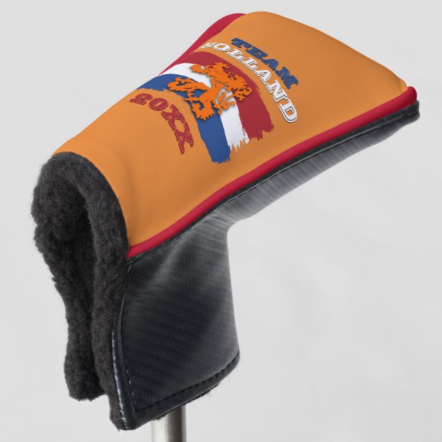Funda Para Palo De Golf Personalizado Naranja de bandera holandés Equipo d (Anverso 3/4)