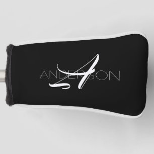 Funda Para Palo De Golf Personalizado negro blanco simple moderno