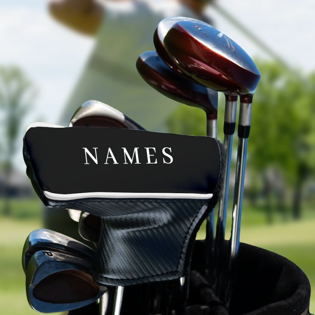 Funda Para Palo De Golf Personalizado negro simple Añadir su nombre elegan (Subido por el creador)
