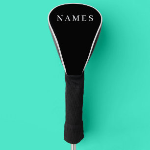 Funda Para Palo De Golf Personalizado negro simple Añadir su nombre elegan