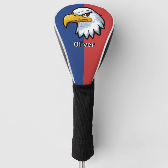 Funda Para Palo De Golf Personalizado patriótico audaz Eagle Personalizado (Anverso)