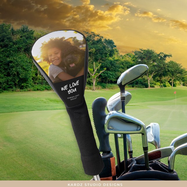 Funda Para Palo De Golf Personalizado Photo Love You Text (Golf Club Cover is sold only. Personalize with your photo and text.)