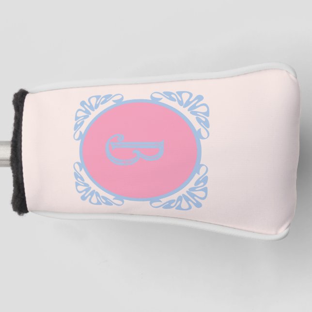 Funda Para Palo De Golf Personalizado rosa y azul  (Anverso)