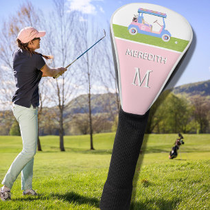 Funda Para Palo De Golf Personalizado rosado Clubes de carritos de golf Mo