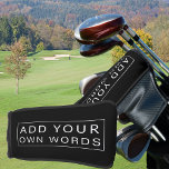 Funda Para Palo De Golf Personalizado simple con texto negro y blanco putt<br><div class="desc">Sencilla cubierta de la cabeza de un putter en blanco y negro para que usted pueda personalizar con sus propias palabras,  como su nombre de negocio,  el nombre del golfista,  un lema o su club de golf,  por ejemplo.</div>