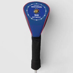 Funda Para Palo De Golf Personalizado su bandera de estado de Wisconsin en