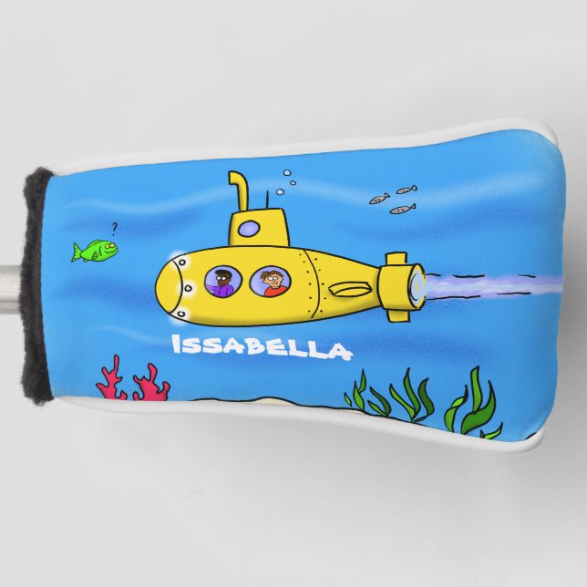 Funda Para Palo De Golf Personalizado submarino feliz (Anverso)
