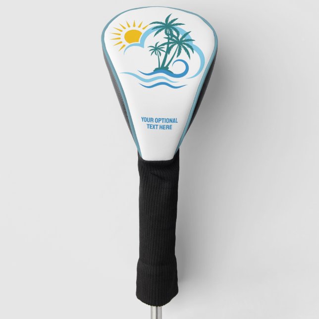 Funda Para Palo De Golf Personalizado Texto Islas Tropicales (Anverso)