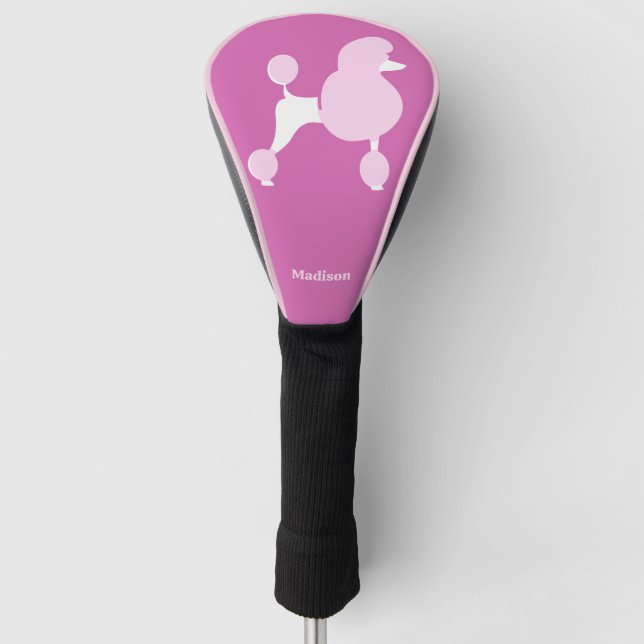 Funda Para Palo De Golf Personalizado Texto Pink Poodle (Anverso)
