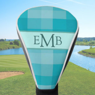Funda Para Palo De Golf Personalizado verde azulado Monograma Iniciales Da