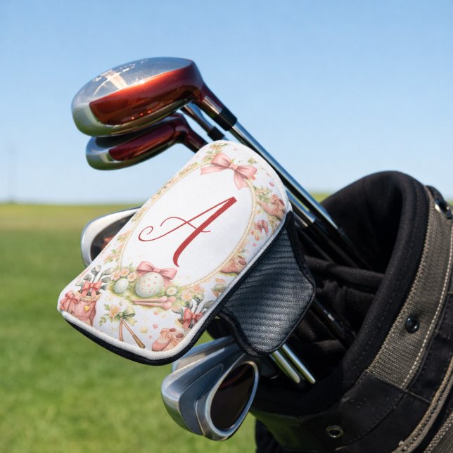 Funda Para Palo De Golf Personalized Blush Bow Golf Monogram (Subido por el creador)
