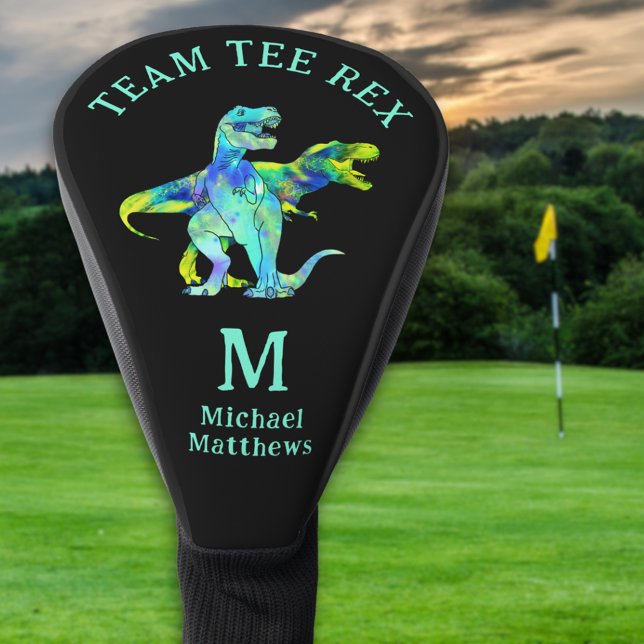 Funda Para Palo De Golf Personalized Funny Team Tee Rex Dinosaur Joke (Personalized funny Team Tee Rex dinosaur golfing joke monogram name golf head cover colorful dino)