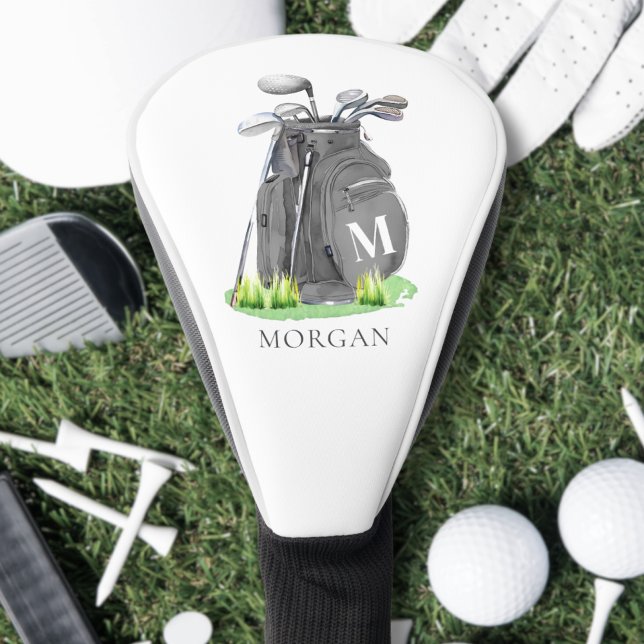 Funda Para Palo De Golf Personalized Initial Name Monogram (Personalized Initial Name Monogram Golf Head Cover)