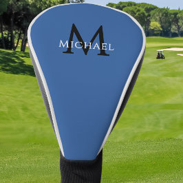 Funda Para Palo De Golf Personalized Monogram Name Initial Blue