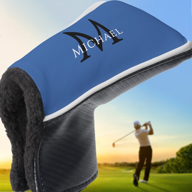 Funda Para Palo De Golf Personalized Monogram Name Initial Royal Blue (Personalized Monogram Name Initial Royal Blue Golf Head Cover)