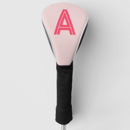 Funda Para Palo De Golf Personalized Monogram Pink Red